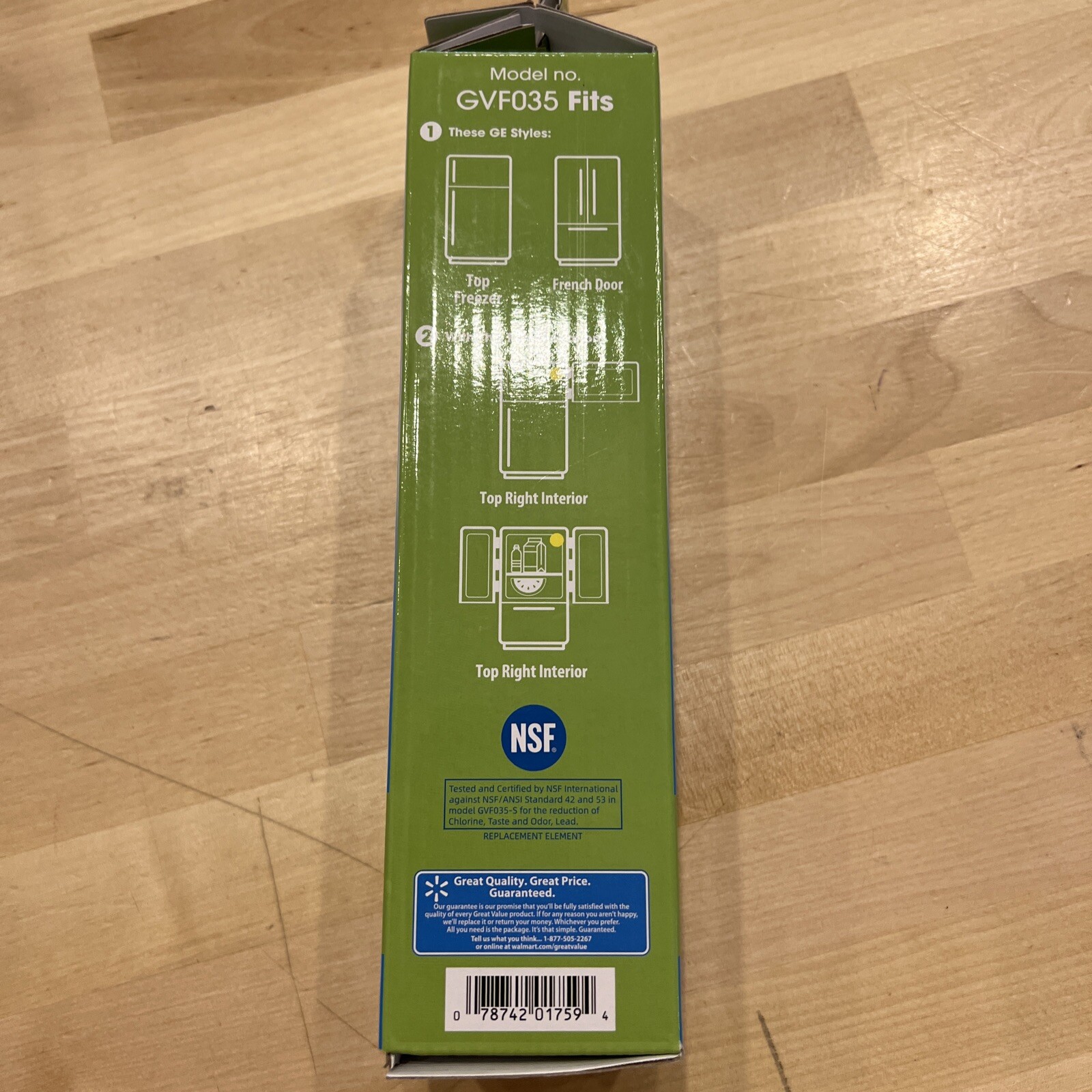 Great Value Refrigerator Filter Model No. GVF035 Replacement for GE Kenmore NIB