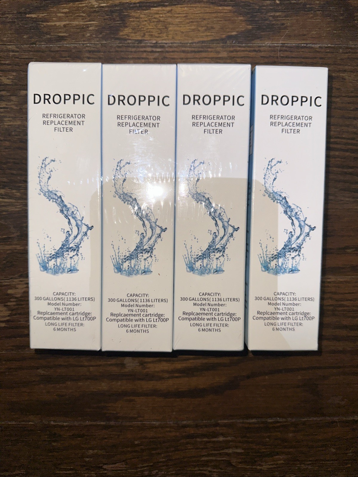 Droppic Refrigerator Filter, Pack of 4, NEW, compatible with LG700P LT700P