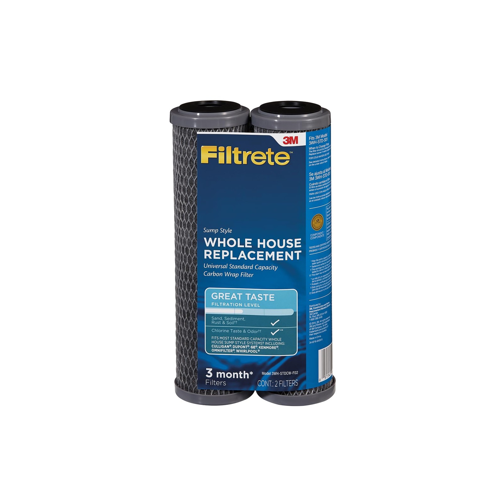 3WH-STDCW-F02 Water Filter Housings, 2 Count (Pack of 1), Gray