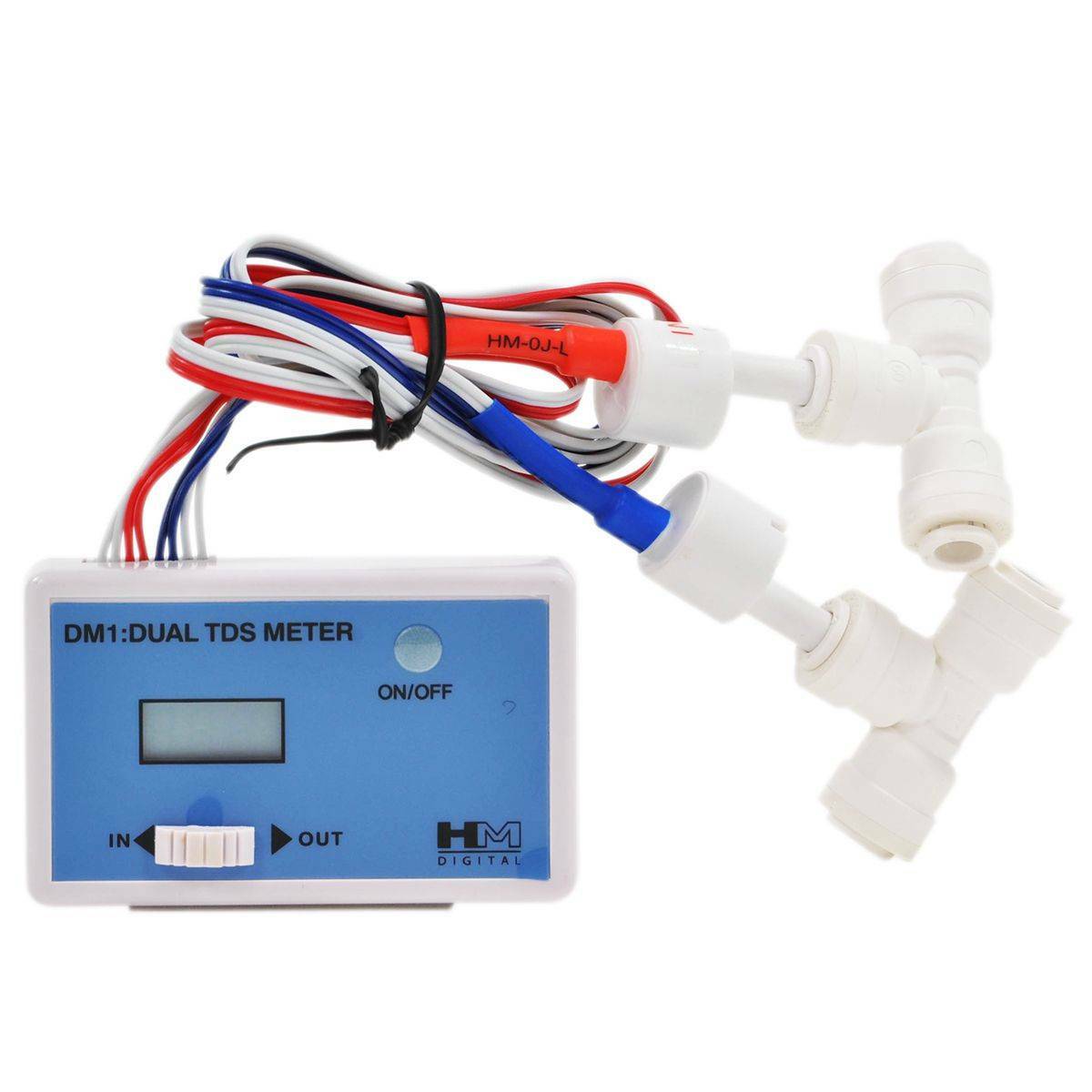 HM Digital DM-1 TDS Meter, Dual Channel Inline / Online TDS Monitor, 2x 1/4″ Tee