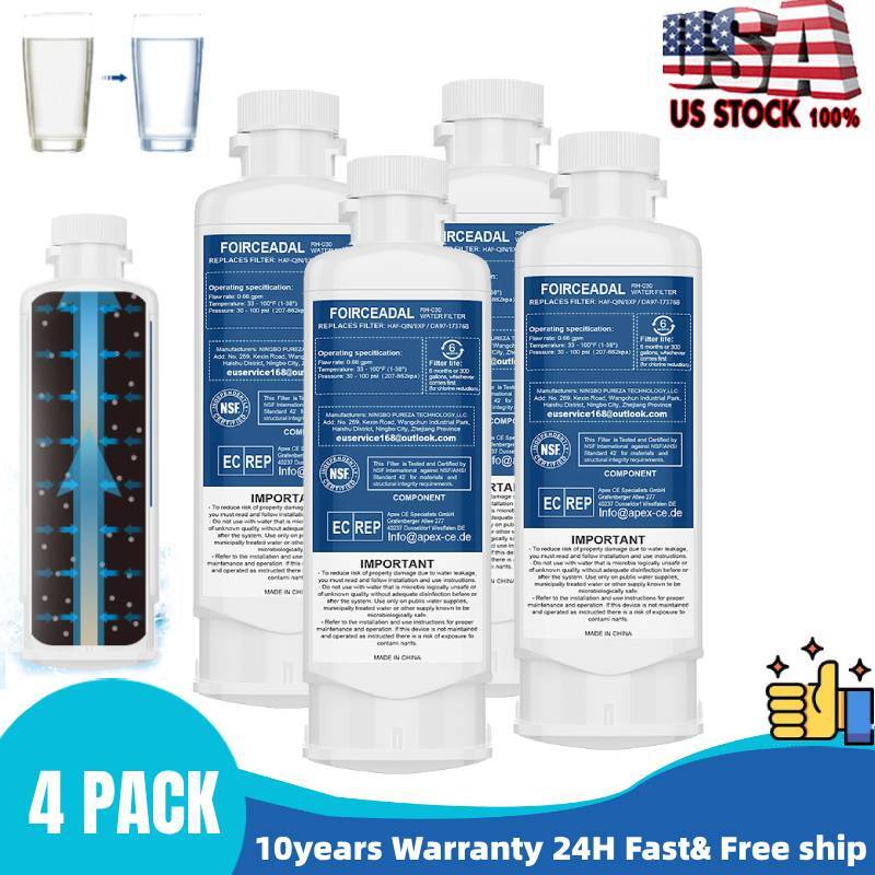 NEW For Samsung DA97-17376B HAF-QIN/EXP REFRIGERATOR Water Filter 4PACK US