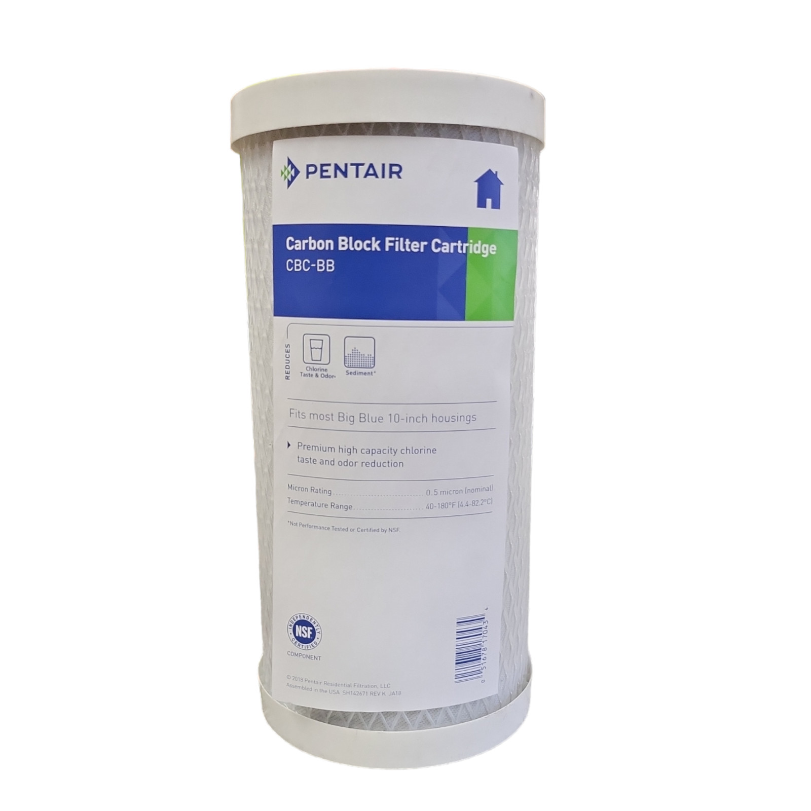 Pentek CBC-BB Carbon Filter Cartridge (155170-43) 4.5″x10″ BB 0.5 Micron