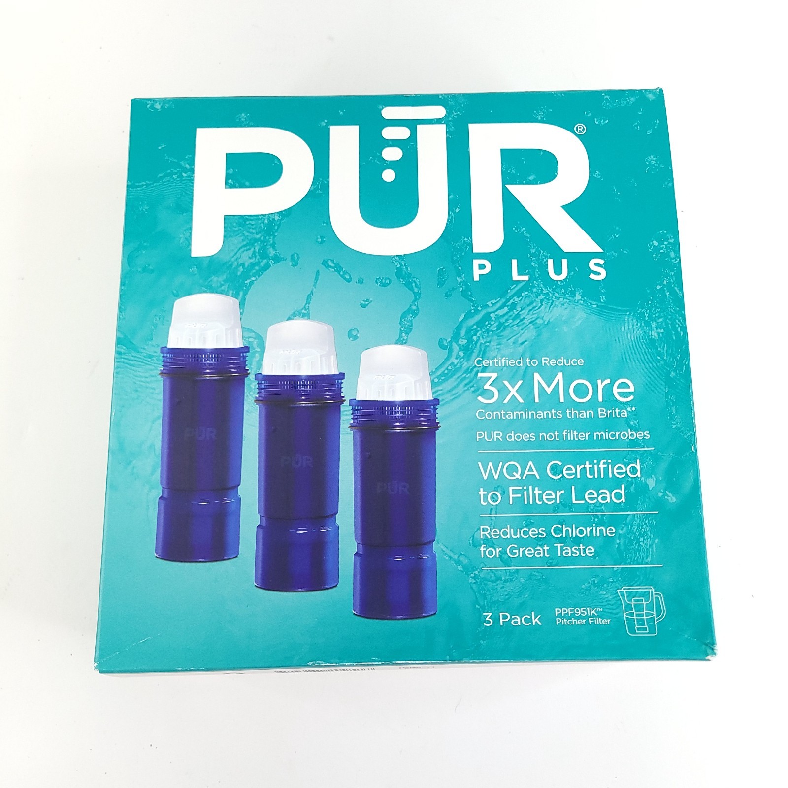 PUR Plus Water Filter Replacement for Pitchers & Dispensers 3 Count