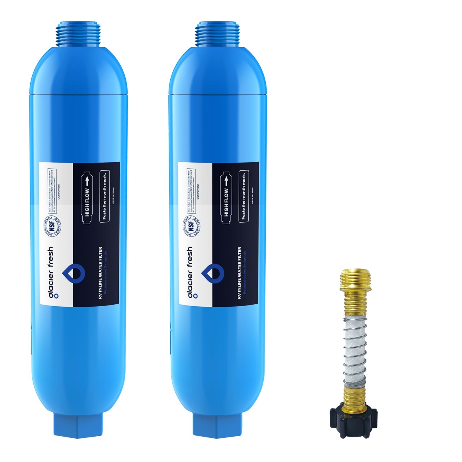 GLACIER FRESH RV/Marine Water RV Filter 2 Count (Pack of 1), Blue