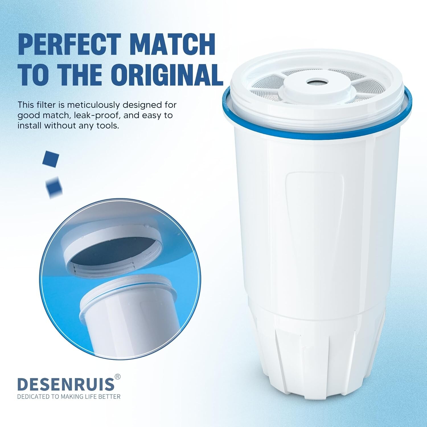 Water Filter Replacement 2 Pack Fit for Zero Pitcher and Dispenser ZR-001 ZR-017