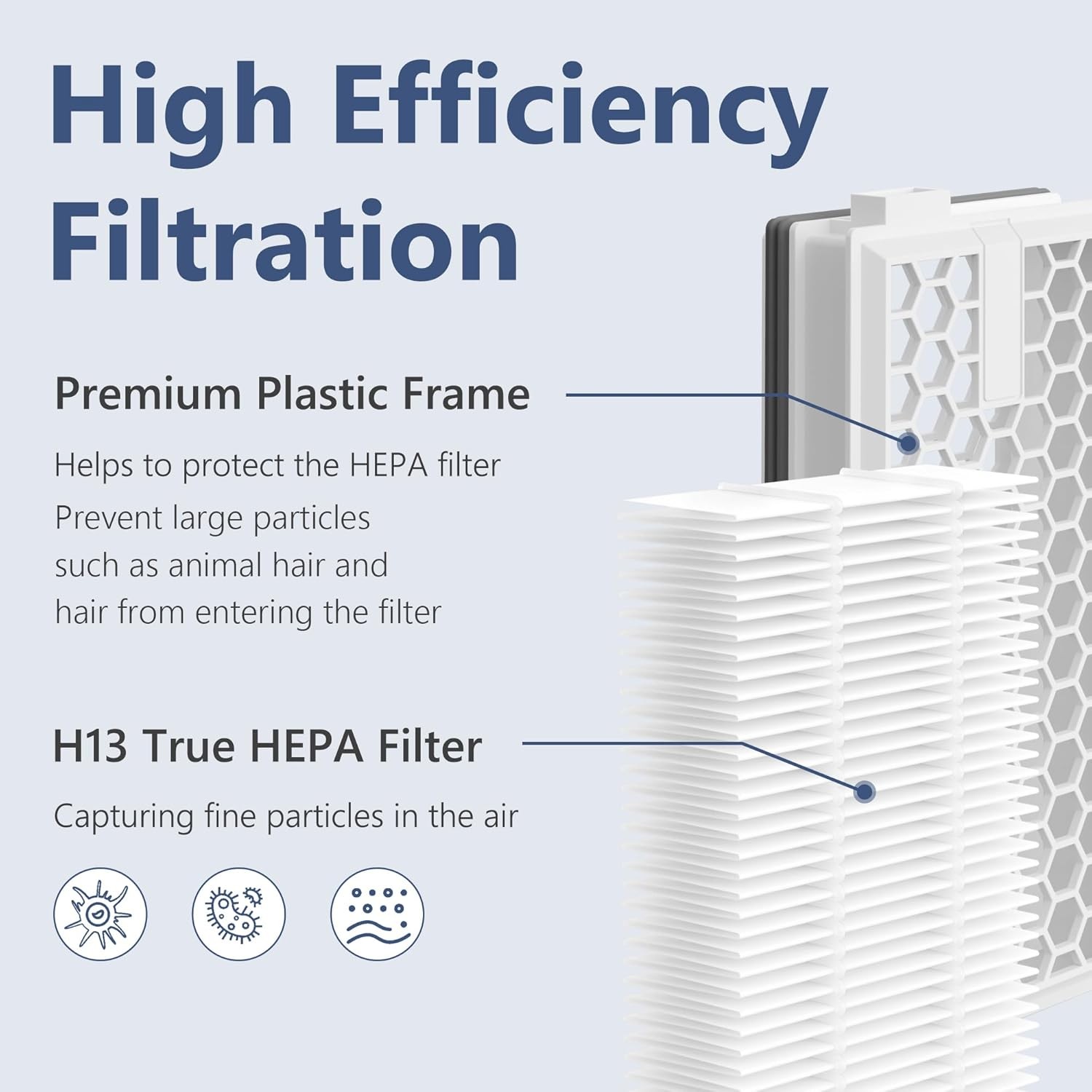 4 Packs Replacement Filters Compatible with Miele AirClean SF HA 50 Filter