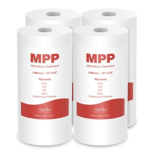 Sediment Water Filters, 5 Micron Whole House 4 Count (Pack of 1) 10″ x 4.5″