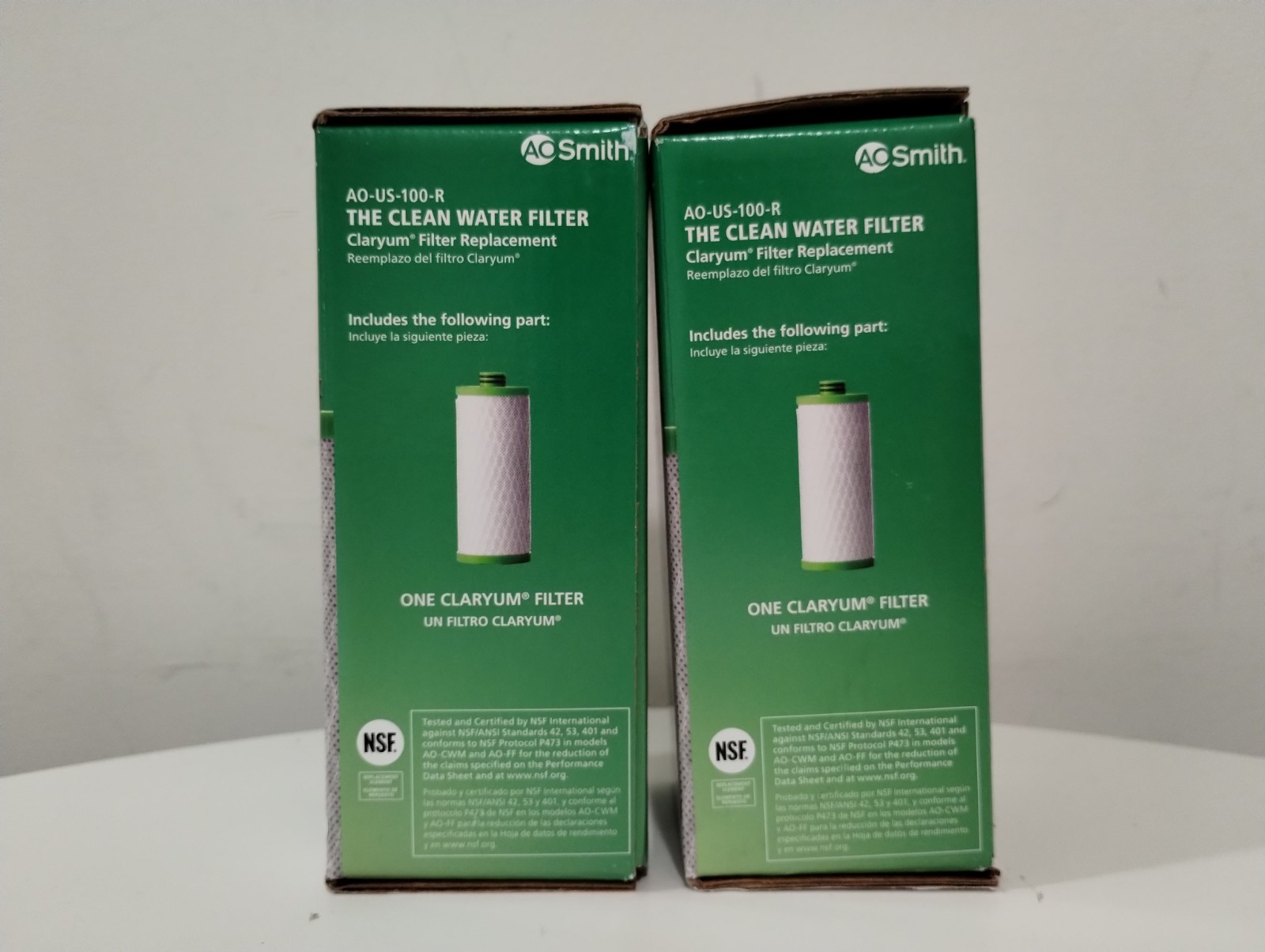 AO Smith AO-US-100-R The Clean Water Filter Claryum Filter Replacement, Lot of 2
