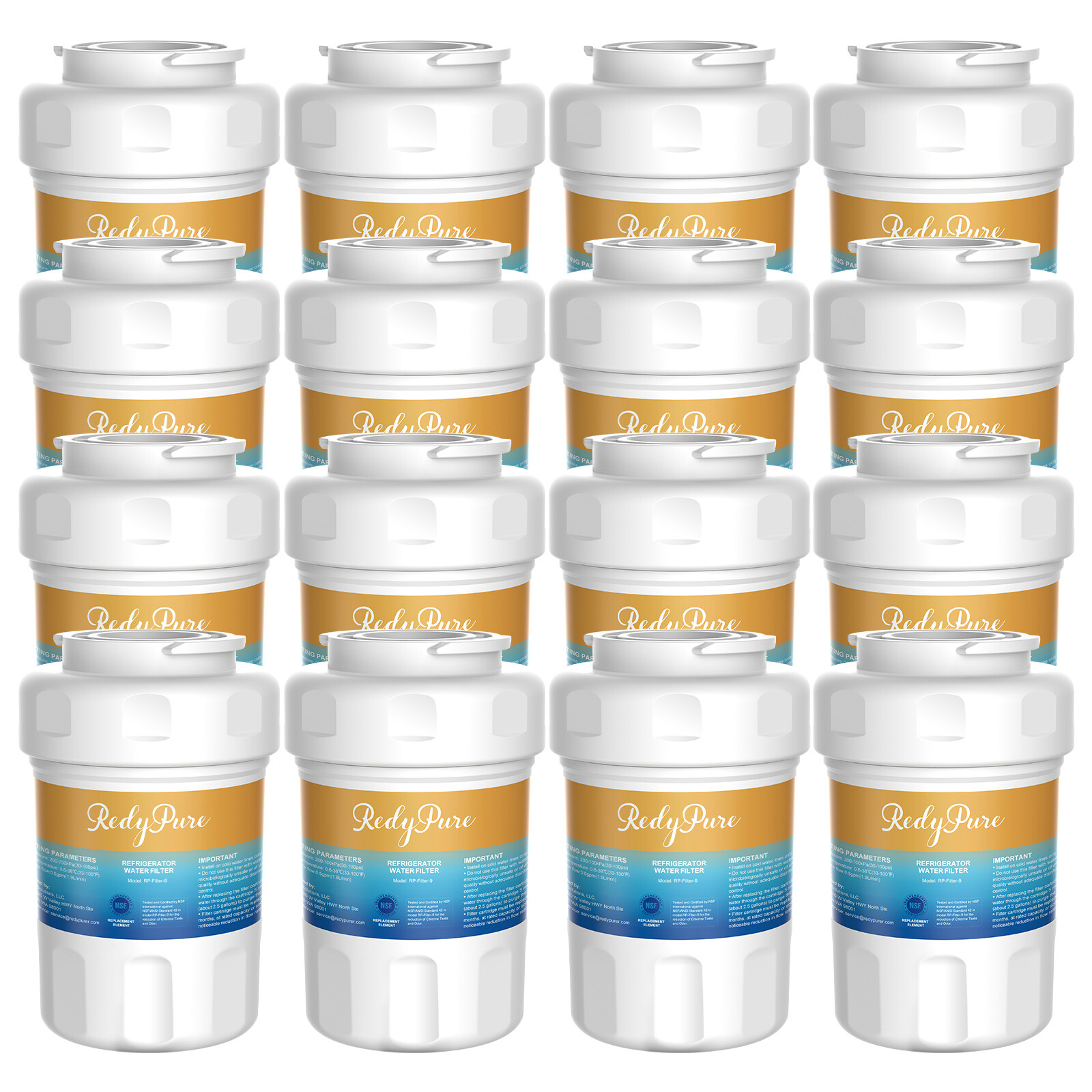 Fit for GE MWF MWF3PK GWF06 FMG WSG-1 CLCH102 Refrigerator Water Filter 16 Pack