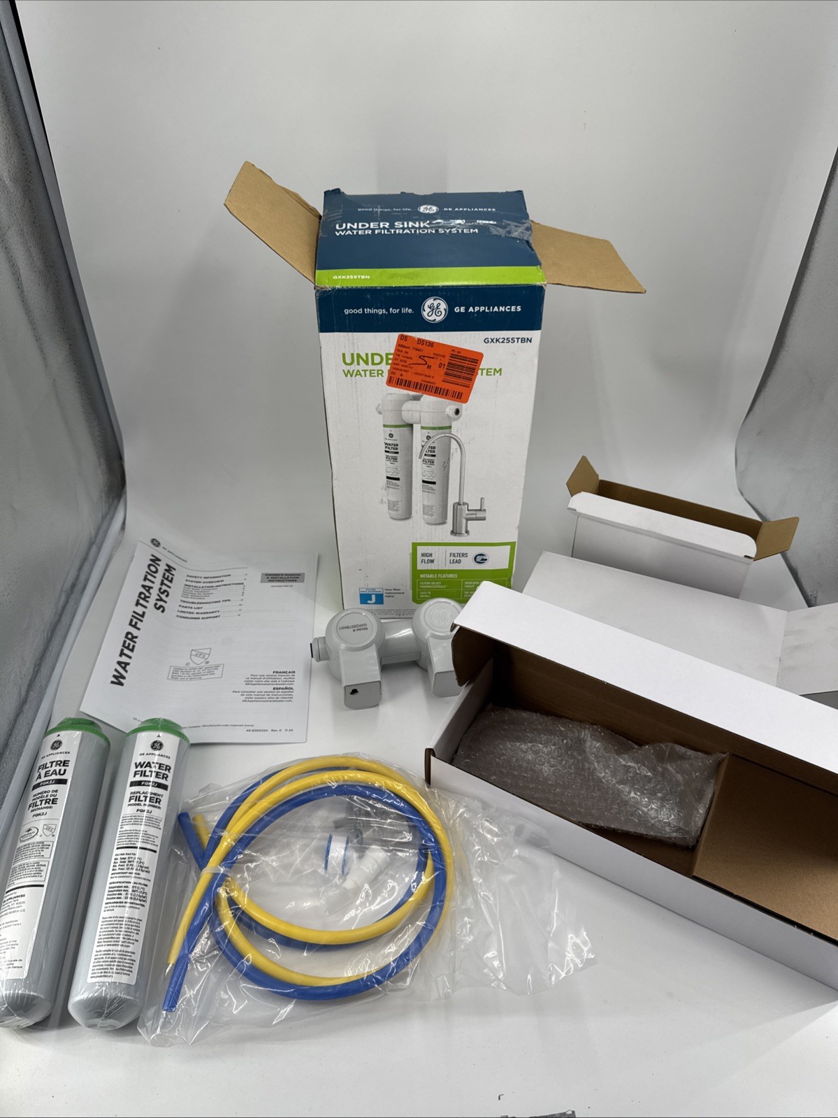 GE Under Sink Dual Stage Water Filtration System with Faucet GXK255TBN