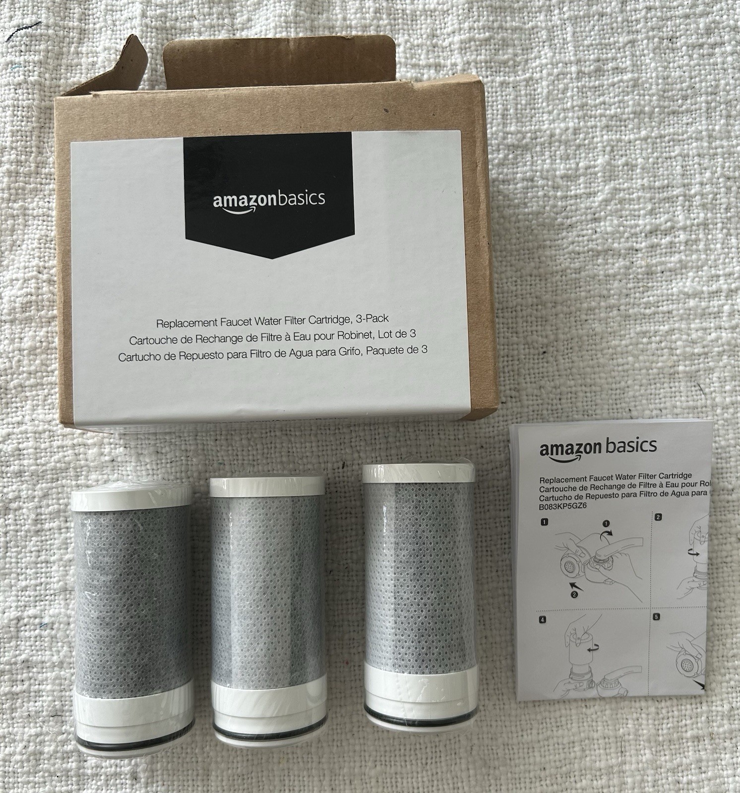 Amazon Basics 3 Pack Replacement Water Filters NSF 42 and 372 Certified