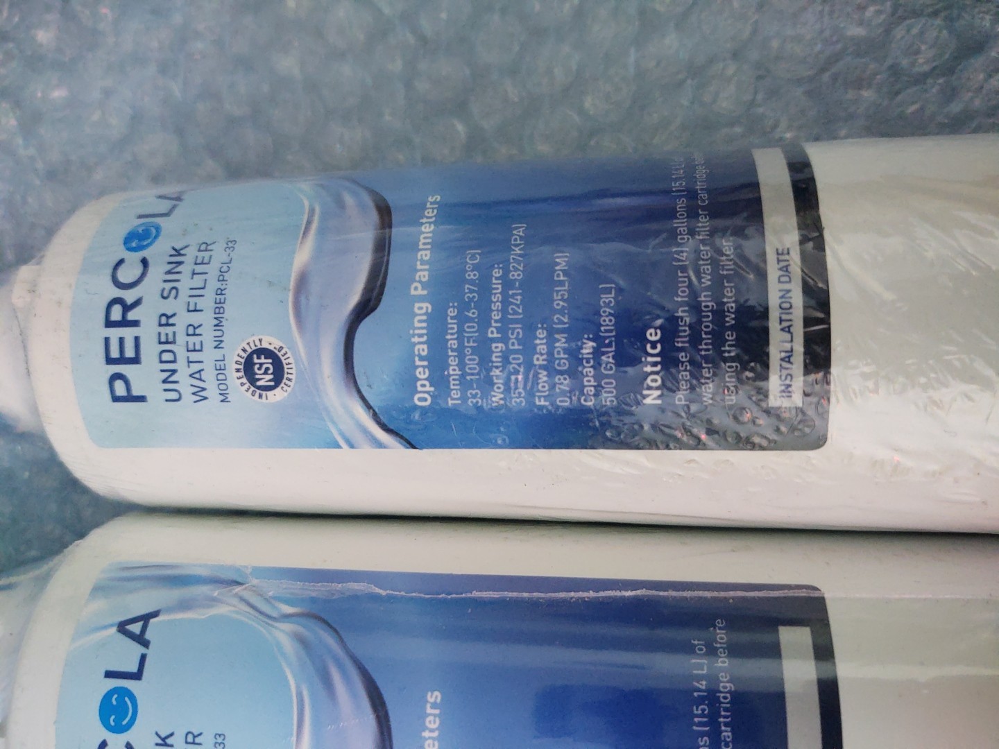 Replacement Percola Water Filter PCL-33 Insinkerator F-1000 Refrigerator 2pc