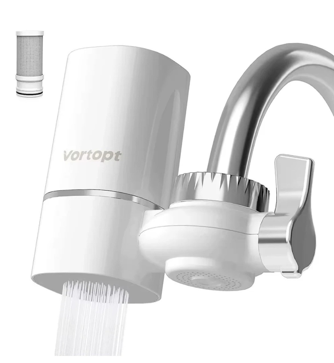 T1 Faucet Water Filter, Chrome White 5-Stage Filtration for Kitchen Sink, 1 Coun