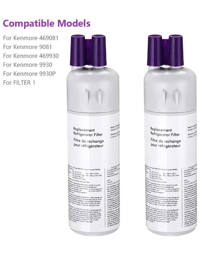 2 Pack For Kenmore 9081 Replacement Refrigerator Water Filter 46-9081 46-9930