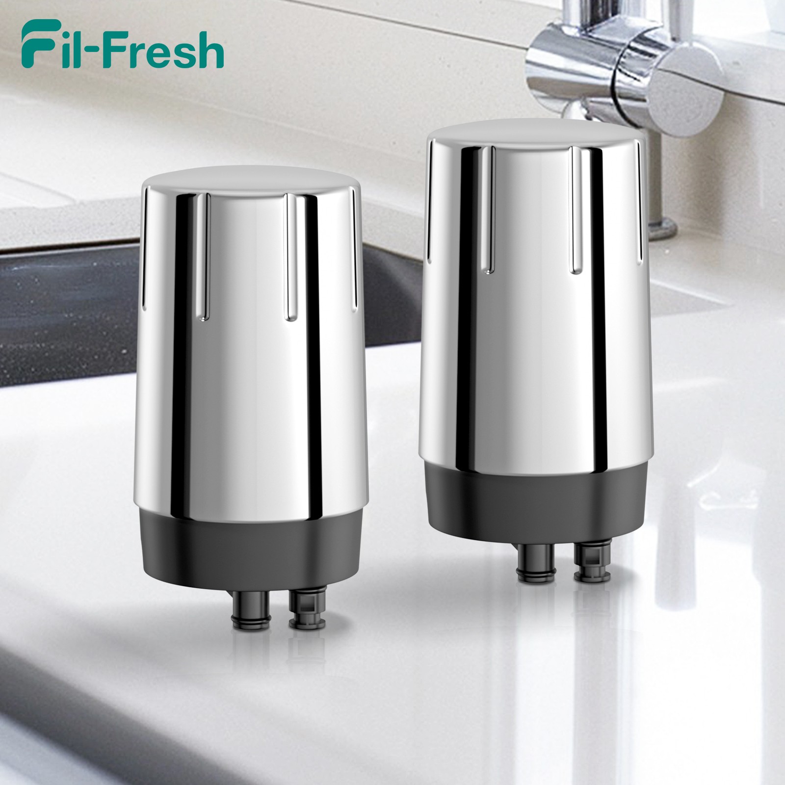 Fil-Fresh 2-PCS FR-200 Faucet Filter Replacement for Brita Tap Water Filtration