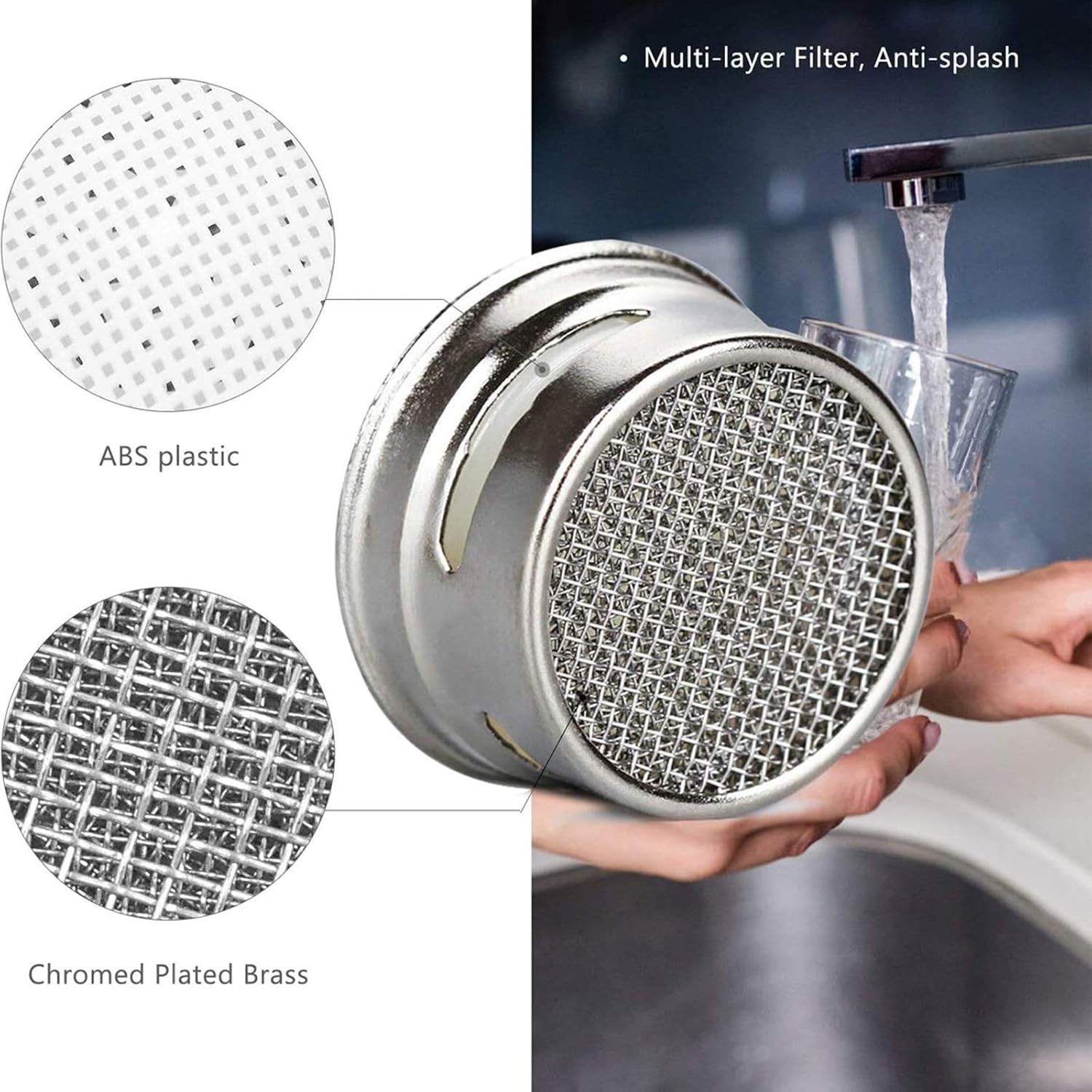 4PCS Faucet Aerator, 2 Packs of Aerator Filter Replacement Parts, With Brass …