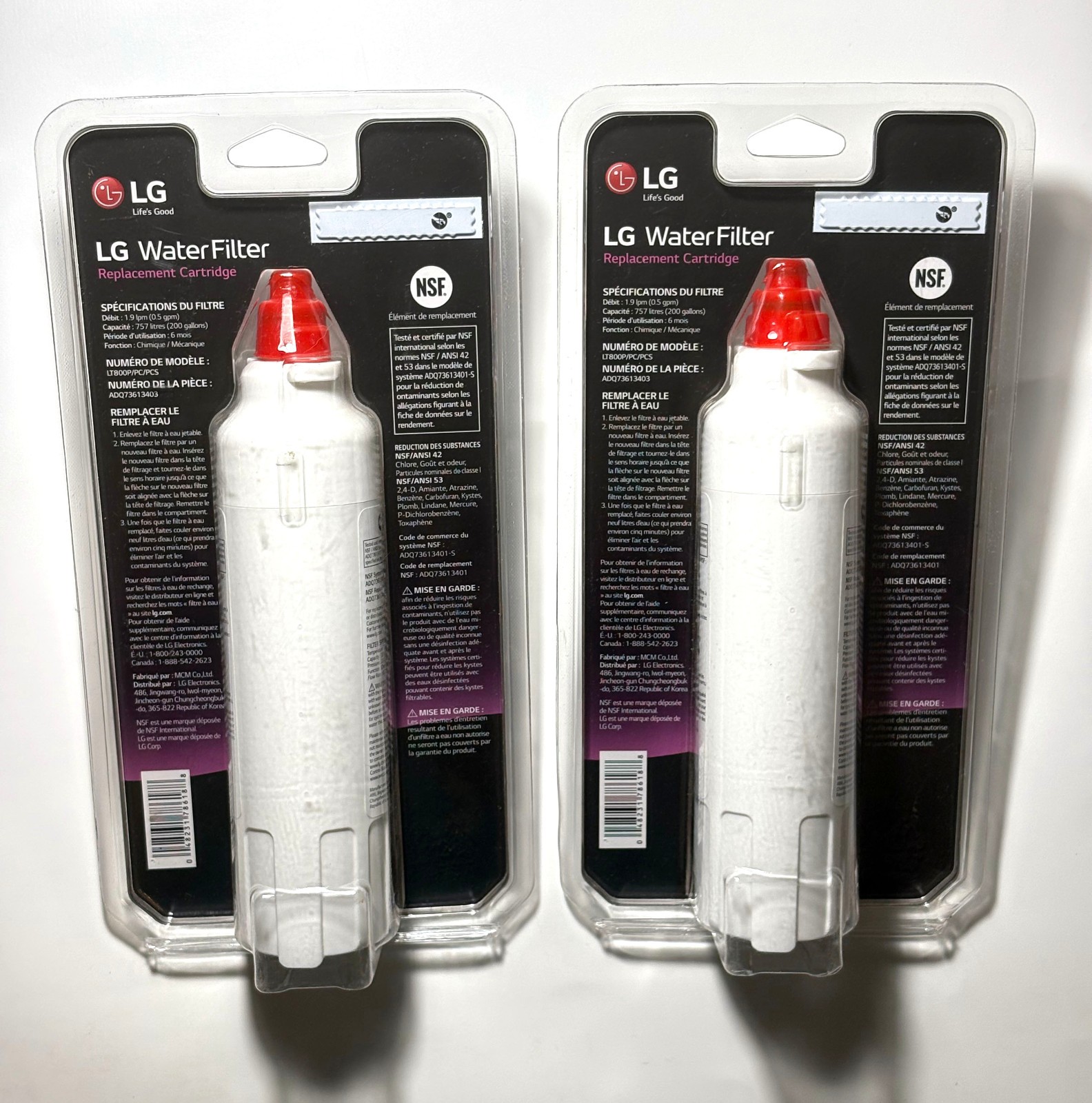 LG LT800P Lot Of 2 – 6 Month / 200 Gallon Replacement Refrigerator Water Filter