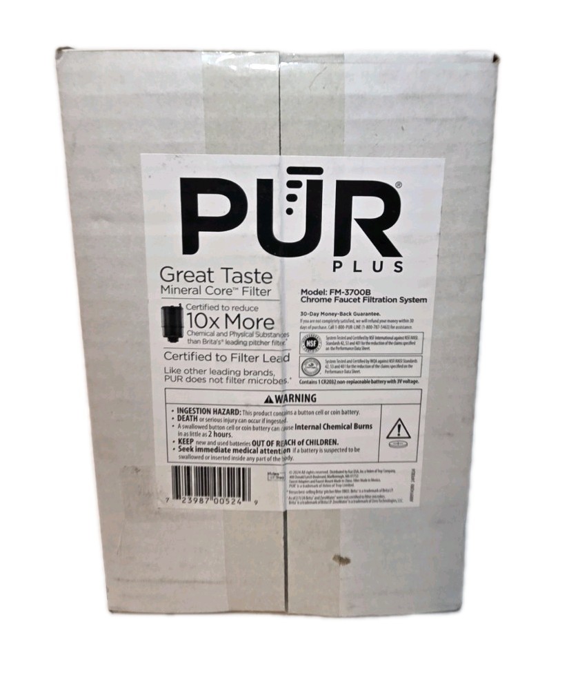 PUR PLUS Faucet Mount Water Filtration System 3-in-1 Lead Reduction Chrome