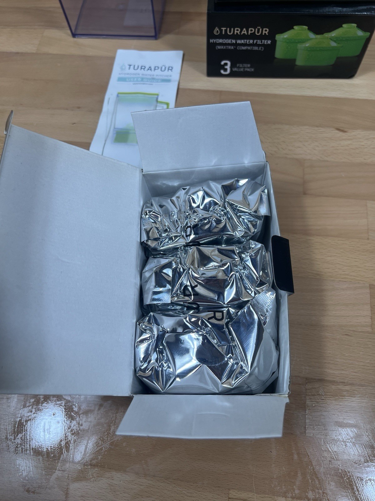 Turapur Hydrogen Water Filter Pitcher Green – Preowned + 9 New Filters In Box