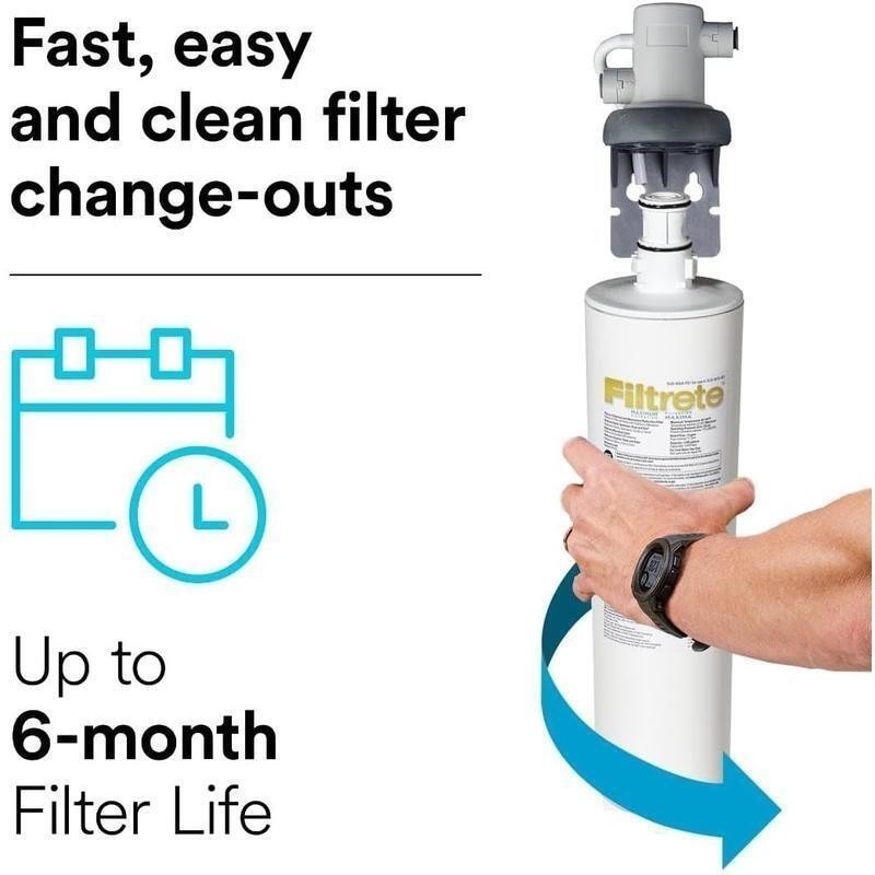 Water Filtration System Under Sink Reduces Lead Asbestos Manual Operation New