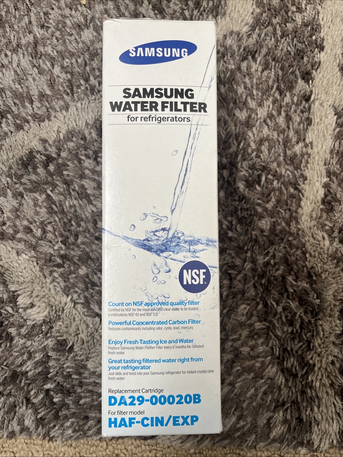 Samsung Genuine Filter For Refrigerator Water & Ice, DA29-00020B, HAF-CIN/EXP