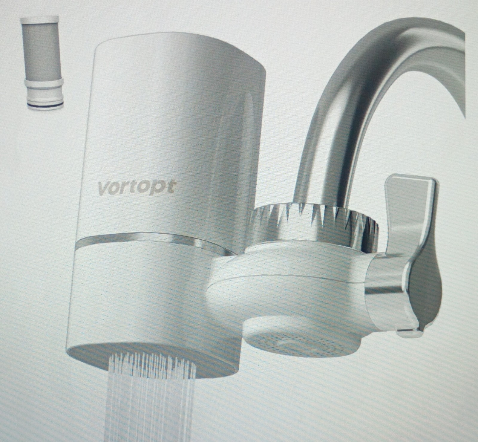 vortopt T1 5-Stage ACF Faucet Mount Water Filter 0.2μm 400 Gallons White