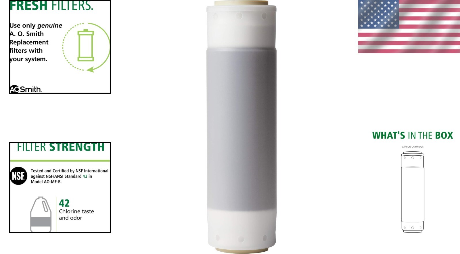 Carbon Fiber Under Sink Water Filter – 1 Count, NSF Certified for Clean Water