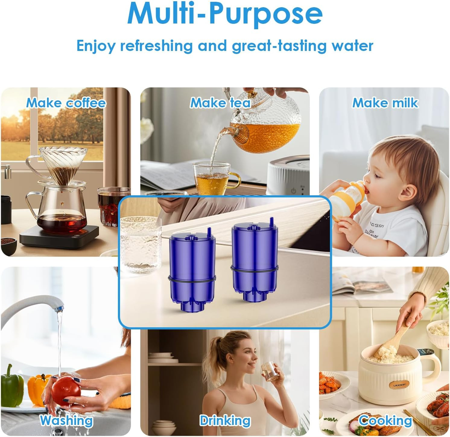 Faucet Water Filter Replacement Fit for All PUR, for PUR plus Faucet Filtration