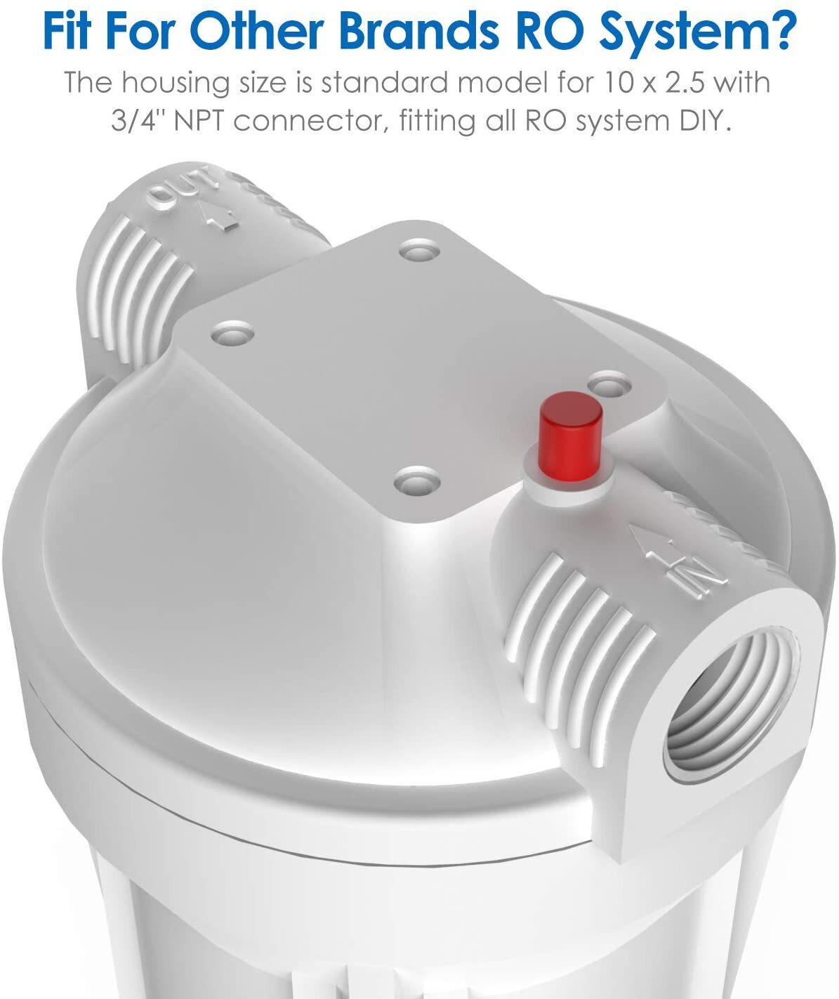 SimPure 20″ / 10″ Big Blue Whole House Water Filter Housing Filtration System RO
