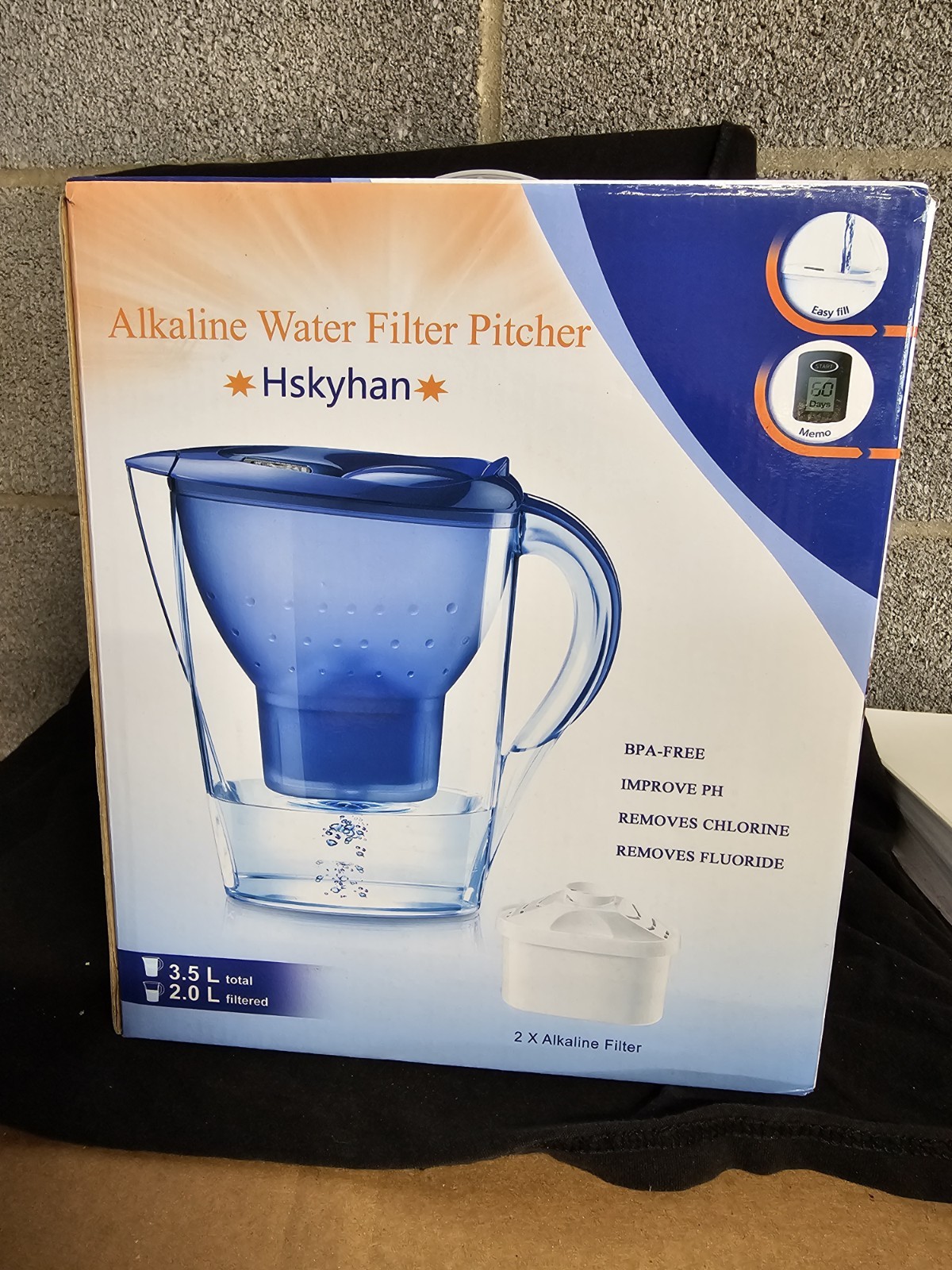Alkaline Water Filter Pitcher 3.5L with 2 Filters BPA Free 7 Stage Purification