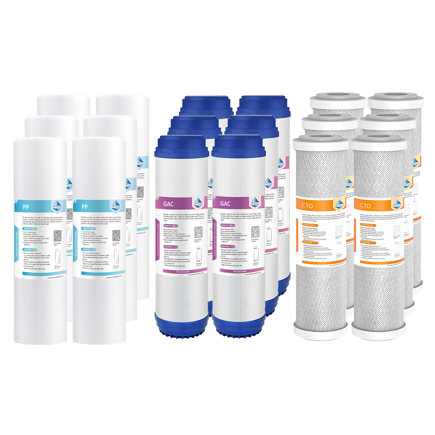 3-Stage RO Reverse Osmosis Sediment GAC Carbon Block Water Filter 1/2/3-Year Set