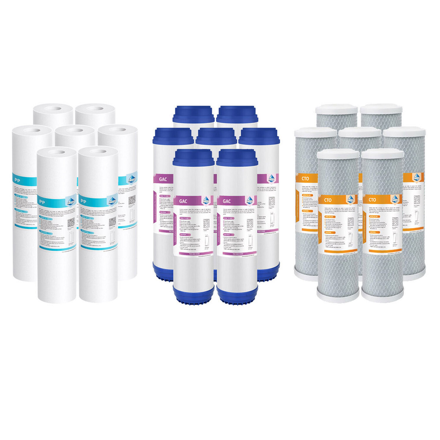 PP Sediment GAC CTO Carbon Block Water Filter Replacement Whole House 21 PACK