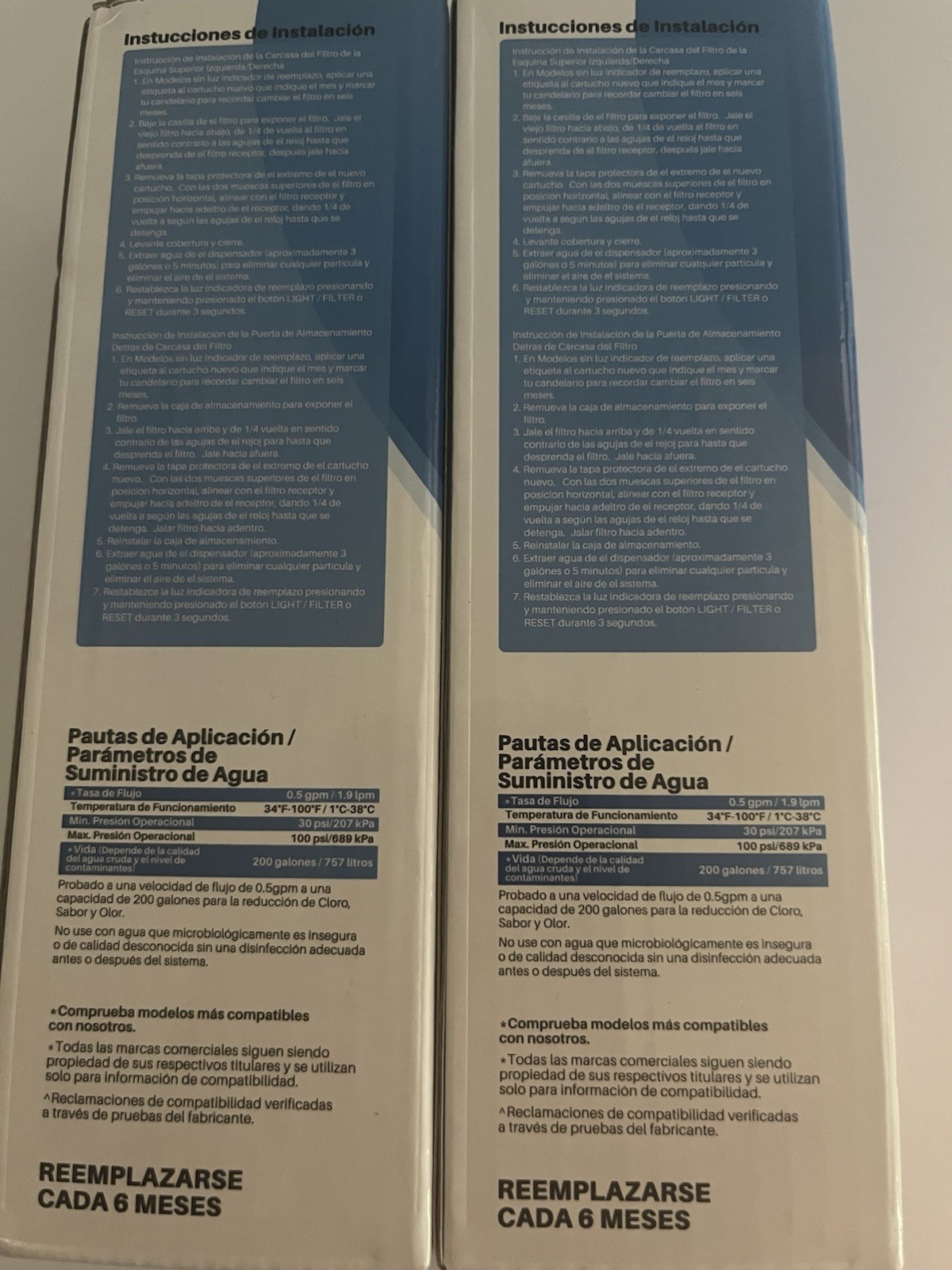 ICE PURE RWF4700AC Refrigerator water filters. Two new. Boxes Unopened.