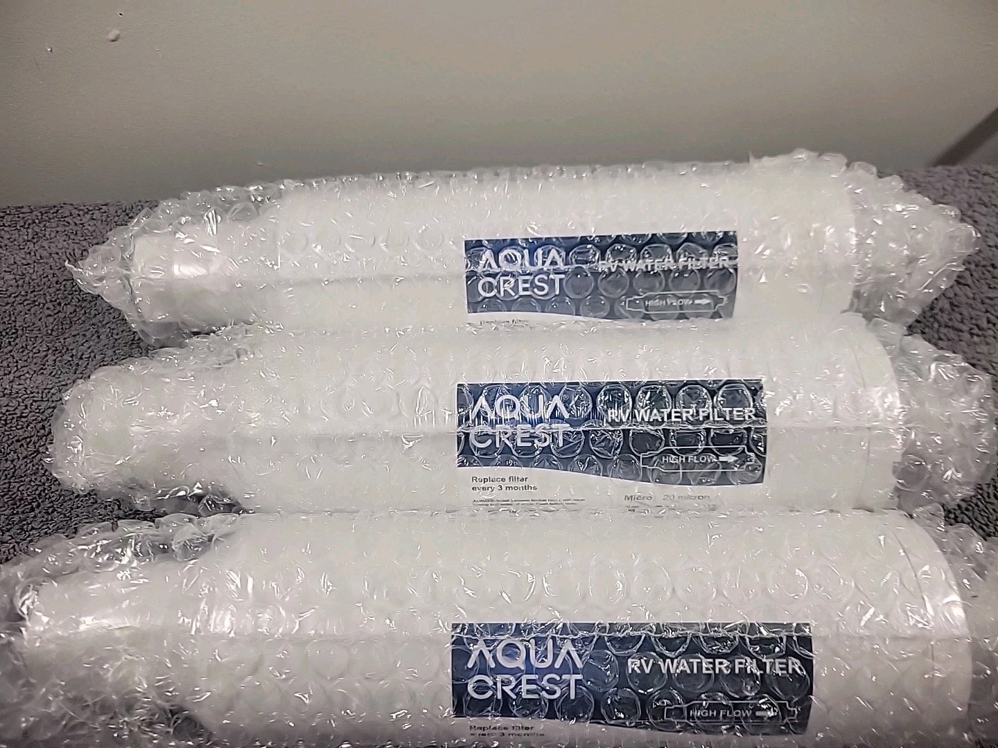 AQUA CREST RV Water Filter, RV Inline Water Filter with NSF Certified (3 Pack)