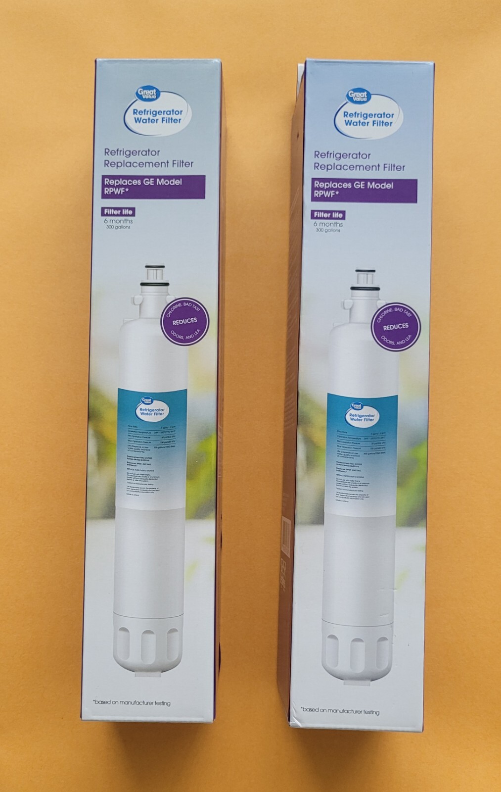 Great Value Refrigerator Water Filter Replaces Ge RPWF 6months 300 gallons Lot 2