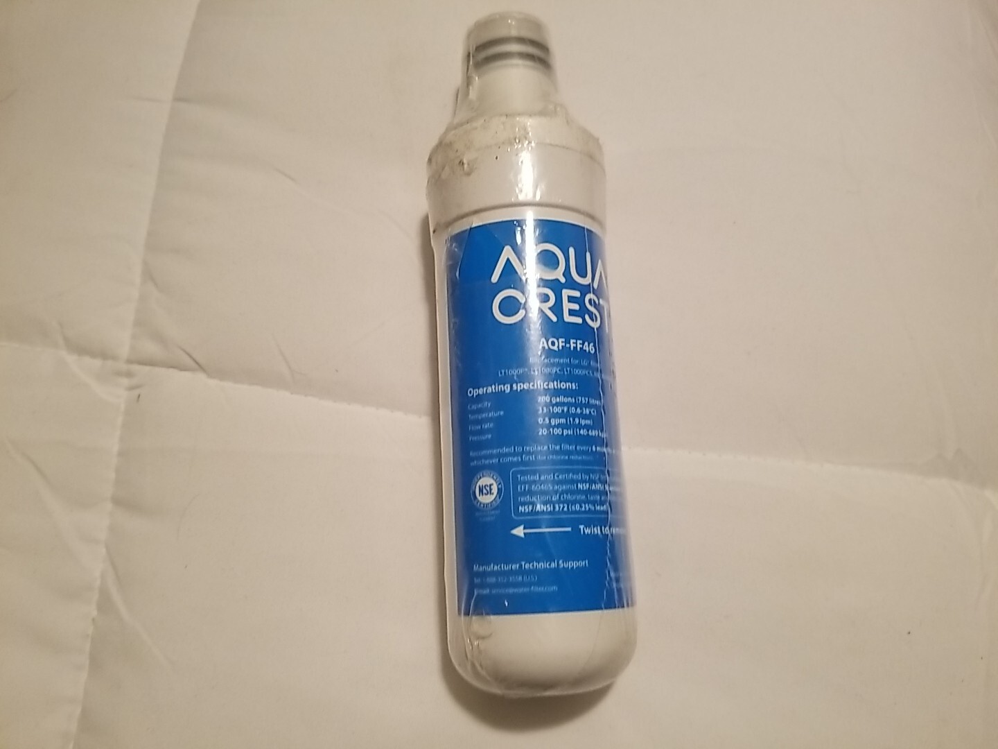 Aqua Crest AQF-FF46 NSF Certified Refrigerator Water Filter-Sealed