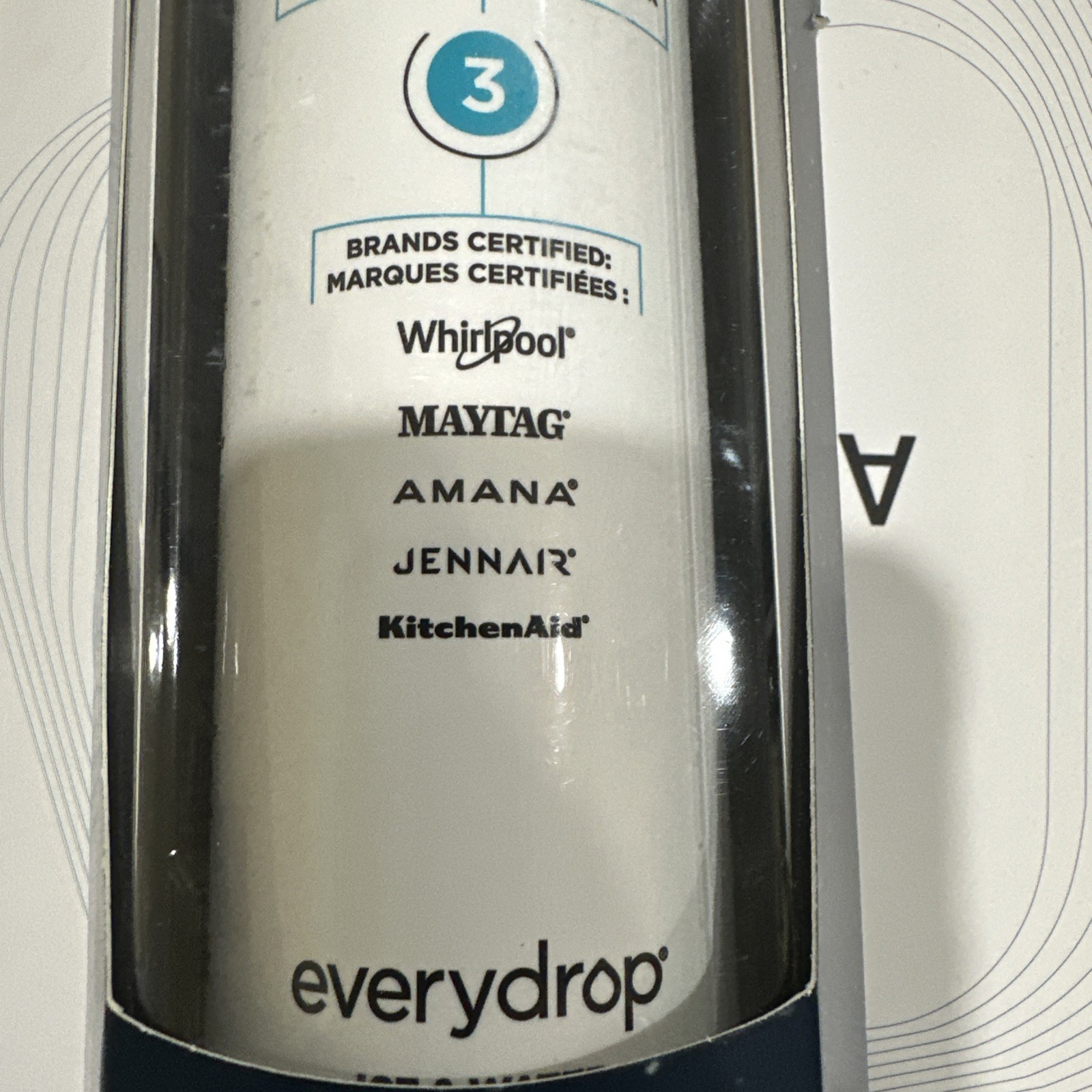 Set of 2 New EveryDrop Ice & Water Refrigerator Filter #3 ΕDR3RXD1 6 months Each