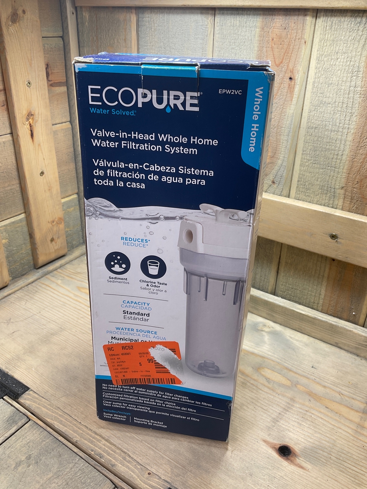 EcoPure EPW2VC Universal Standard Capacity Whole House Water Filter Housing