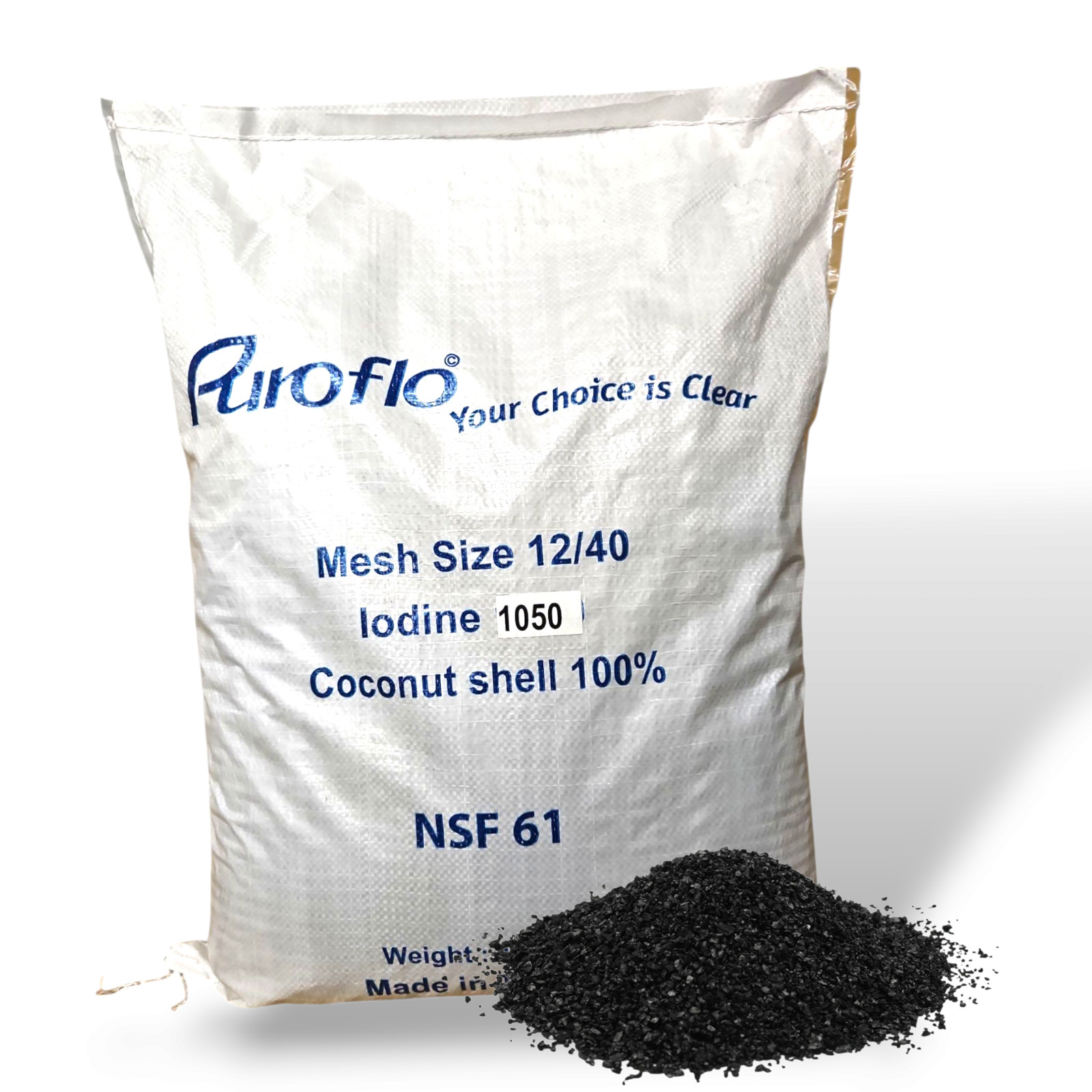 Granular ActivatedCarbon – Acid-Washed Coconut Shell (NSF) 12×40 Mesh( 27.5 lbs)