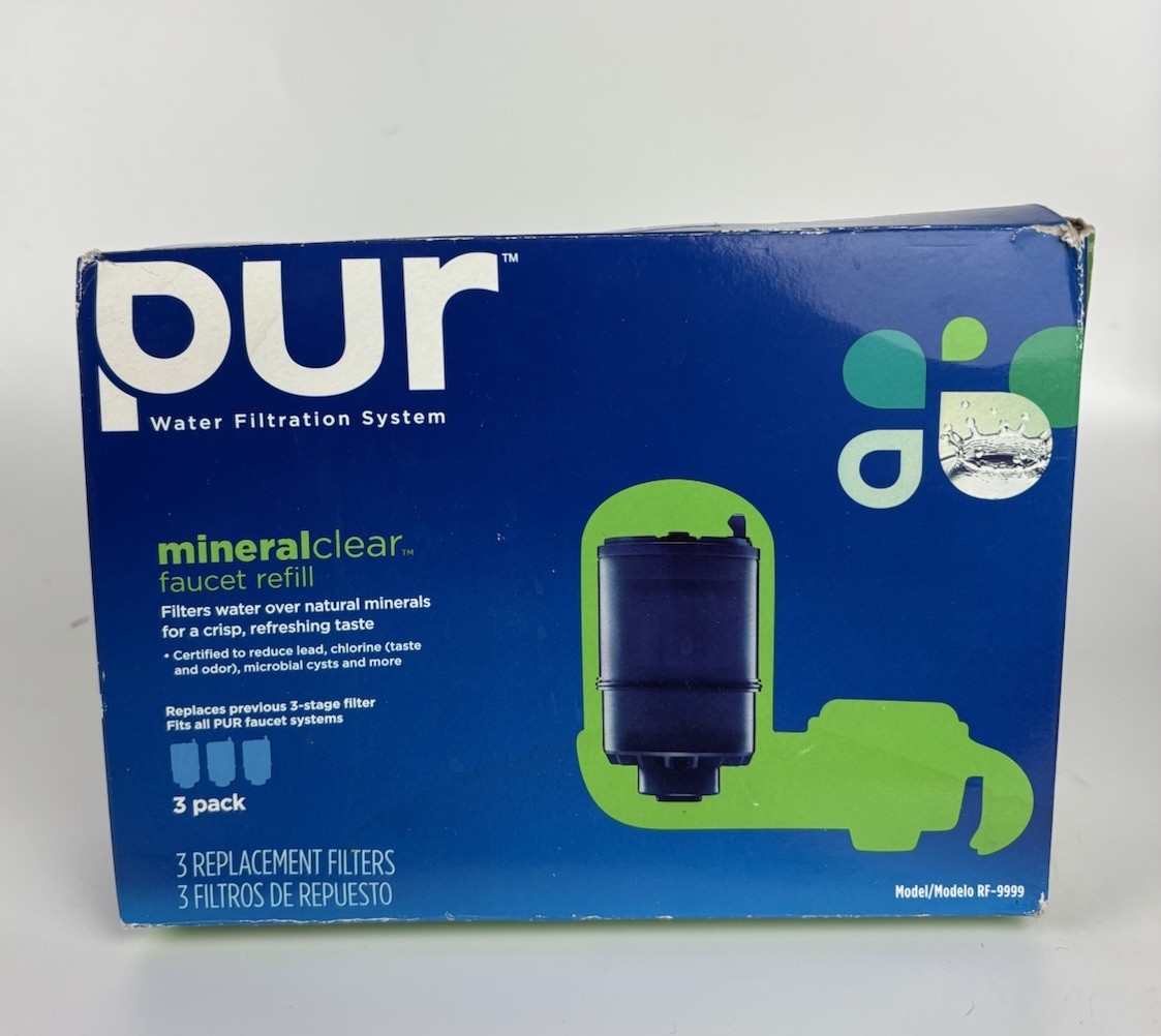 PUR Mineral Clear Faucet Mount RF-9999 Replacement Filters 3 Sealed Packs