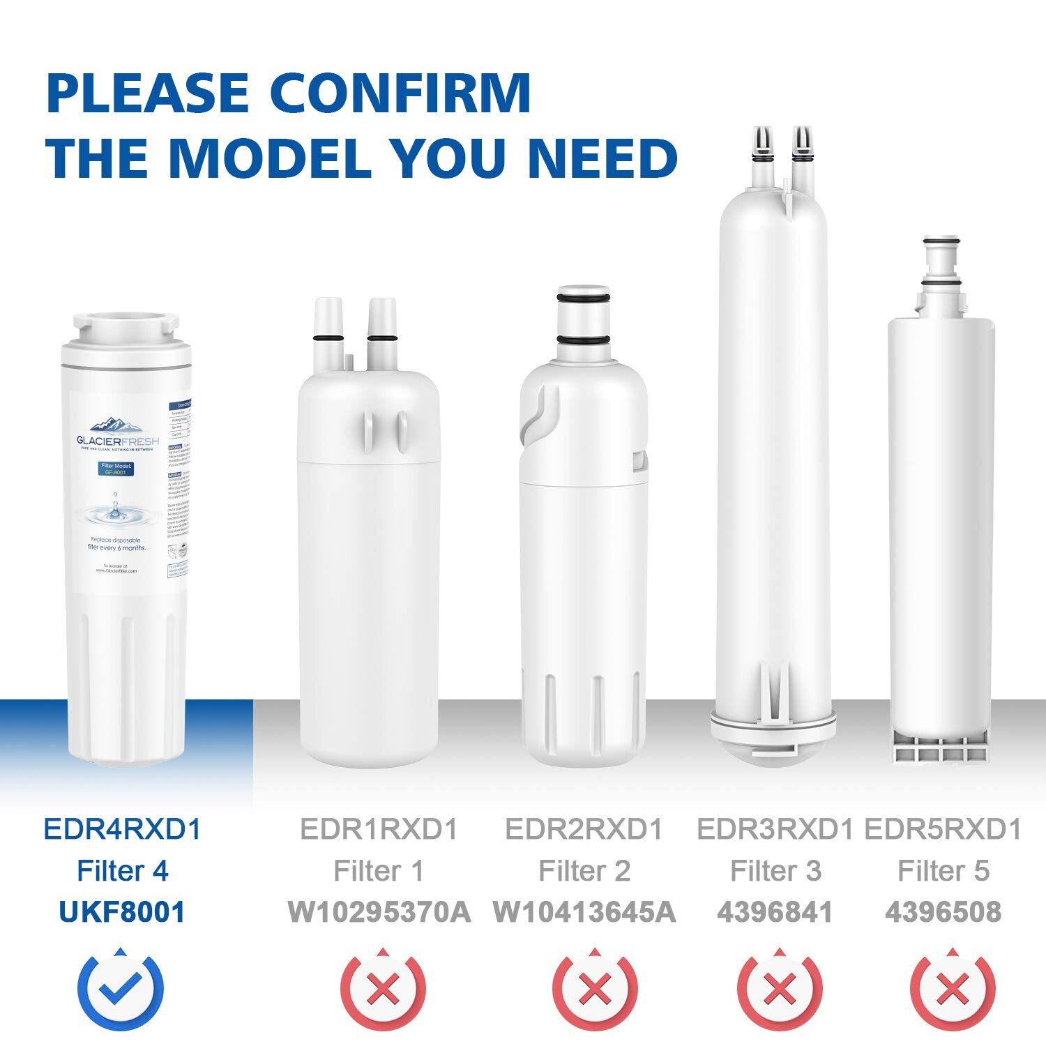 4 Count (Pack of 1)Refrigerator Water Filter Whirlpool Maytag Puriclean