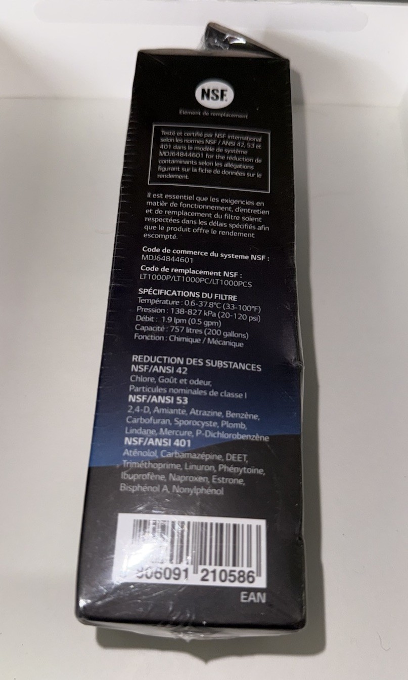 LG LT1000P – 6 Month / 200 Gallon Capacity Replacement Refrigerator Water Filter