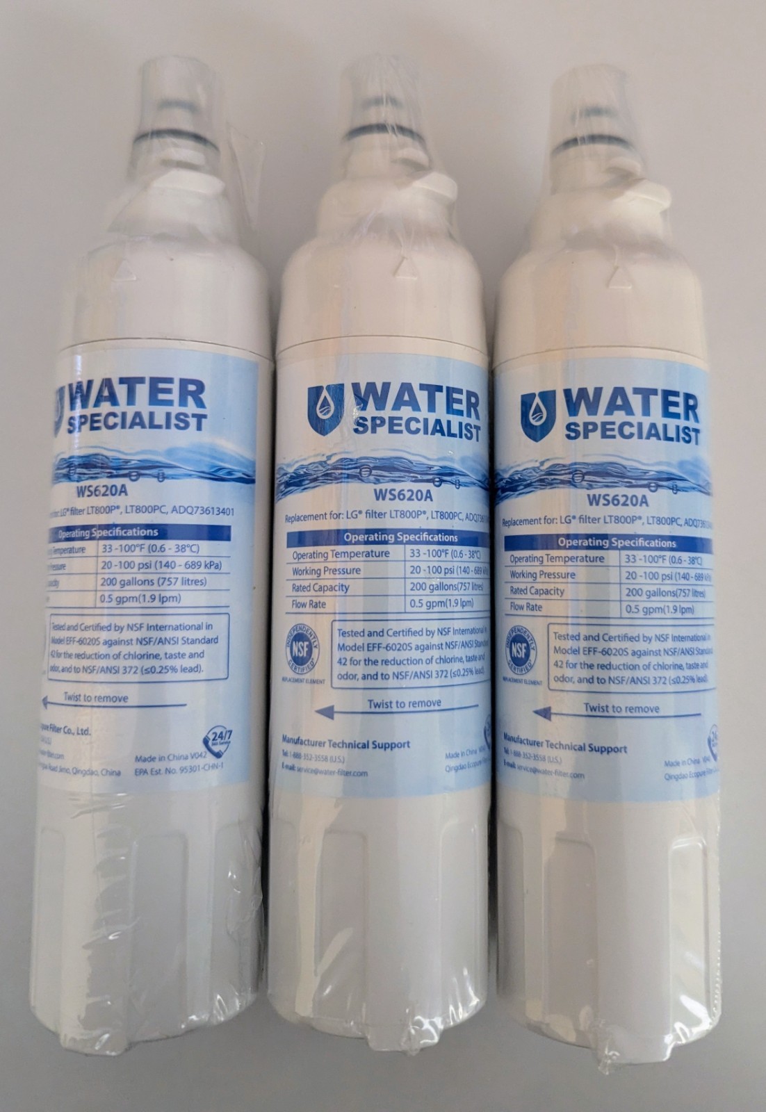 New WS620A Replacement Water Filter for LG Refrigerator Models