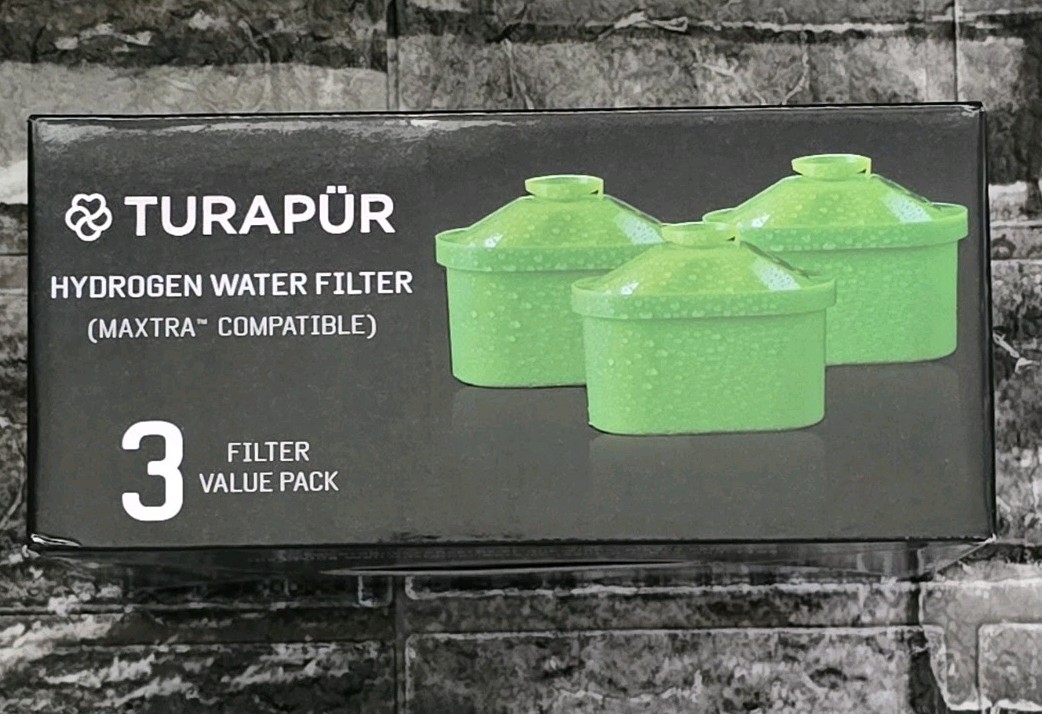 Turapür Hydrogen Water Filter 3 Pack Brita Maxtra Compatible – New In Box