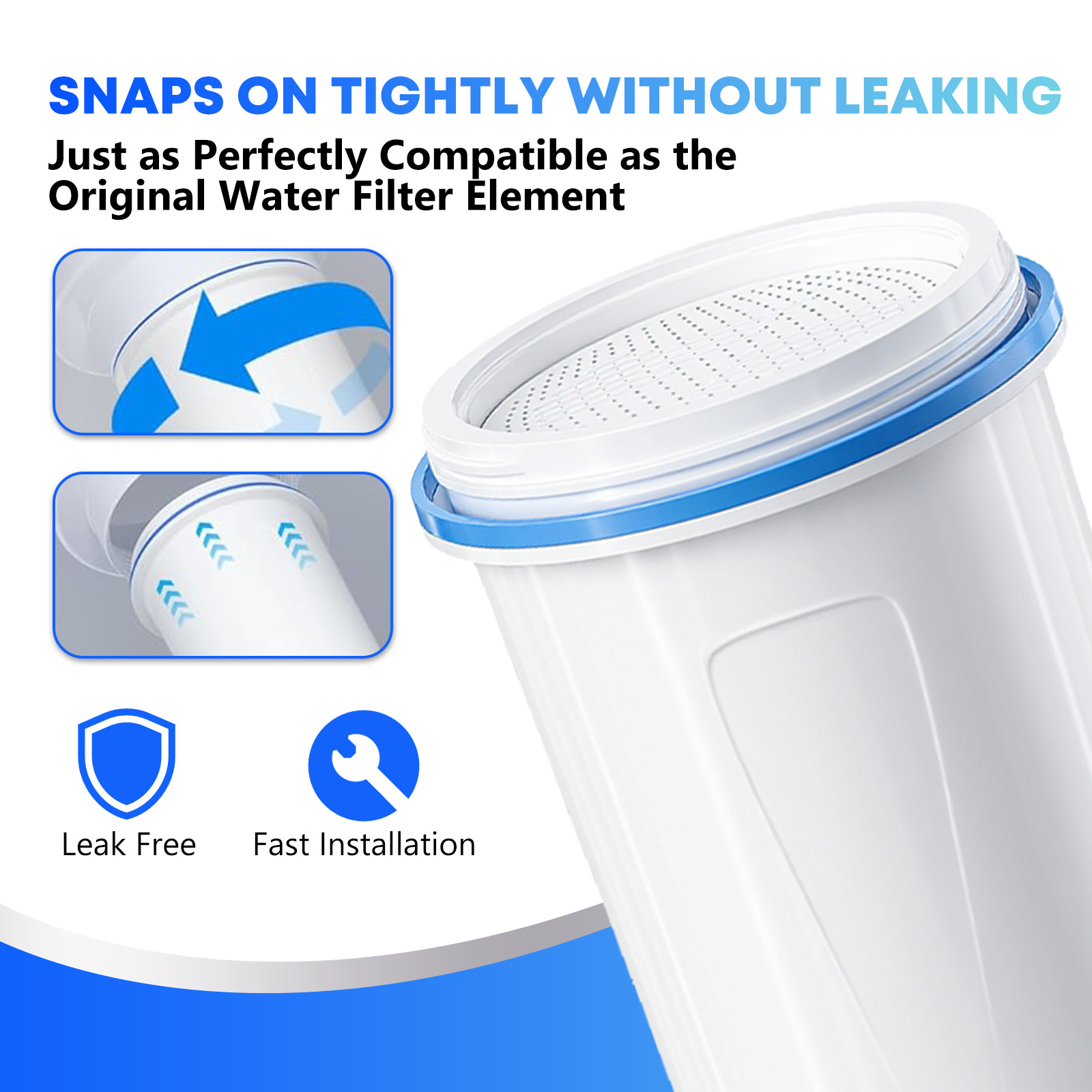 HSP001 2 Pack Replacement Water Filters Compatible with ZR-001 ZD-018 ZR-017