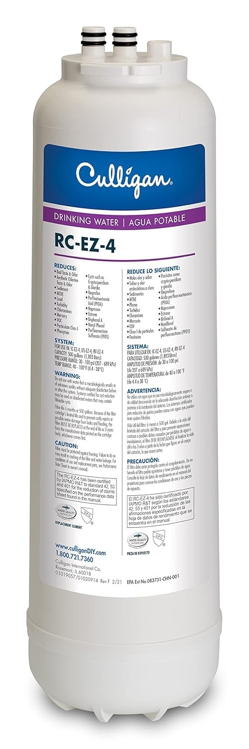 RC-EZ-4 Water Filtration Replacement Cartridge for Under-Sink, Refrigerator,…