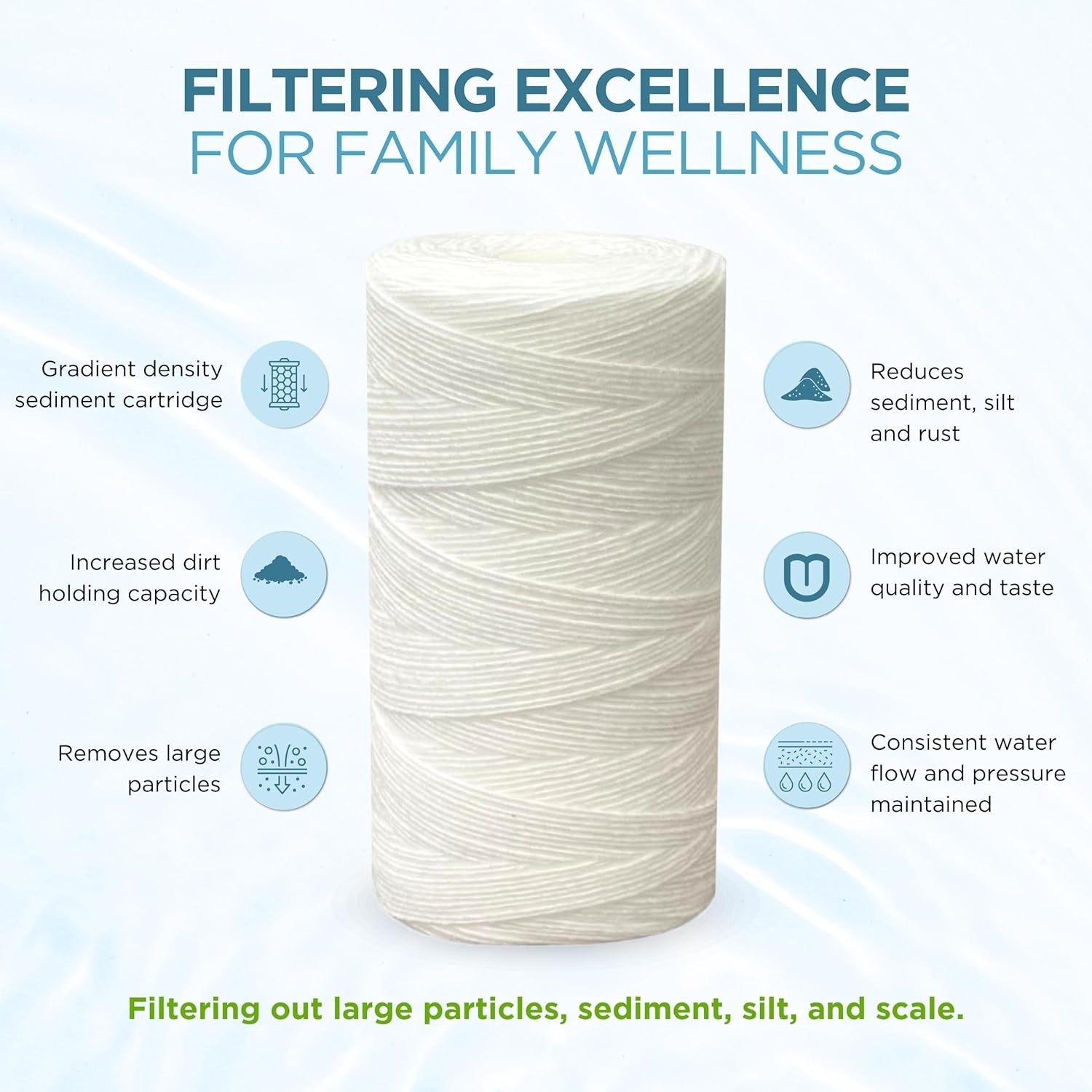 Pelican Water PC40 10 in. 5 Micron Sediment Replacement Filter (4-Pack) by Pelic