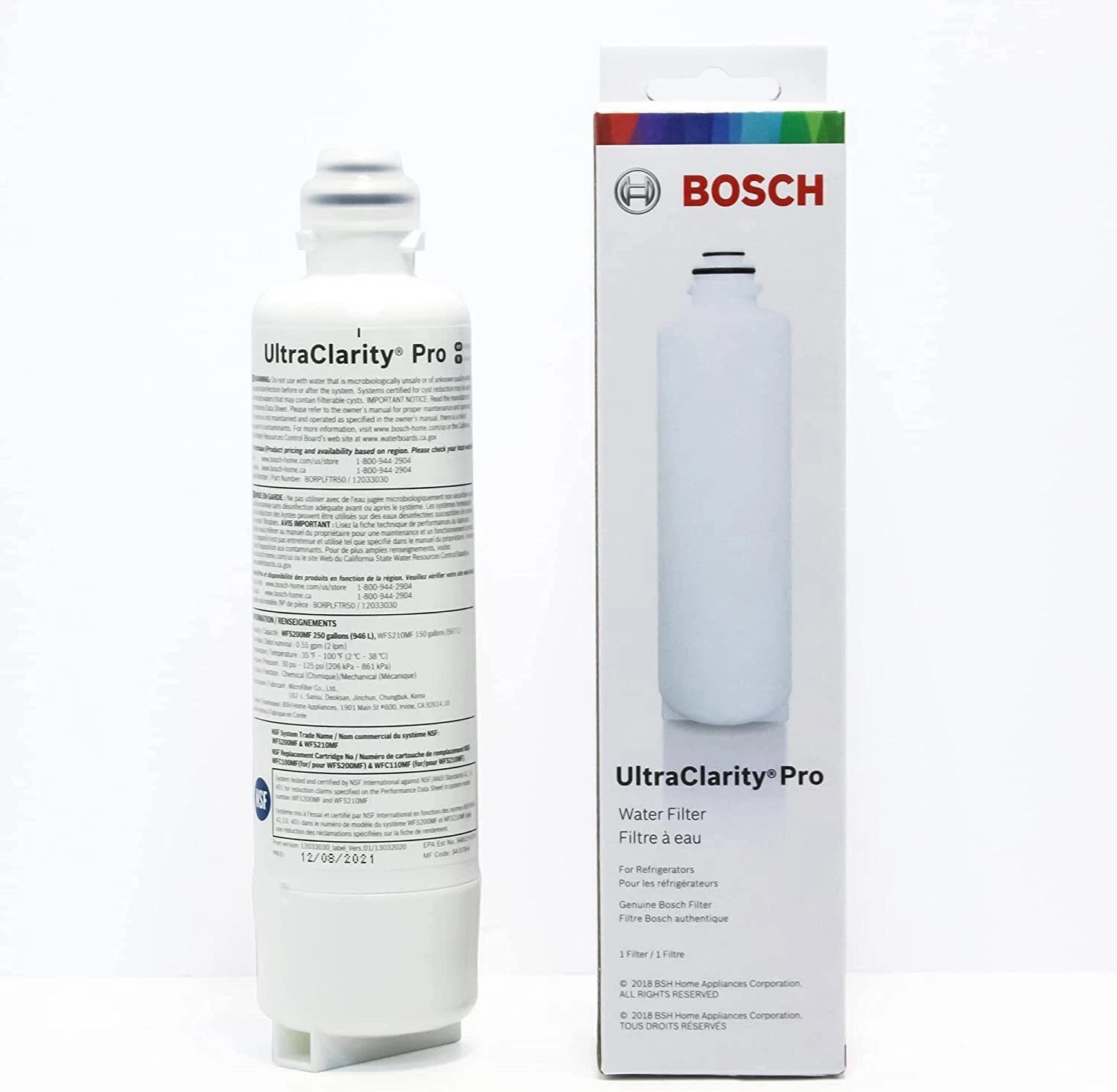 Bosch OEM UltraClarity Pro BORPLFTR50 Refrigerator Water Filter 11032531