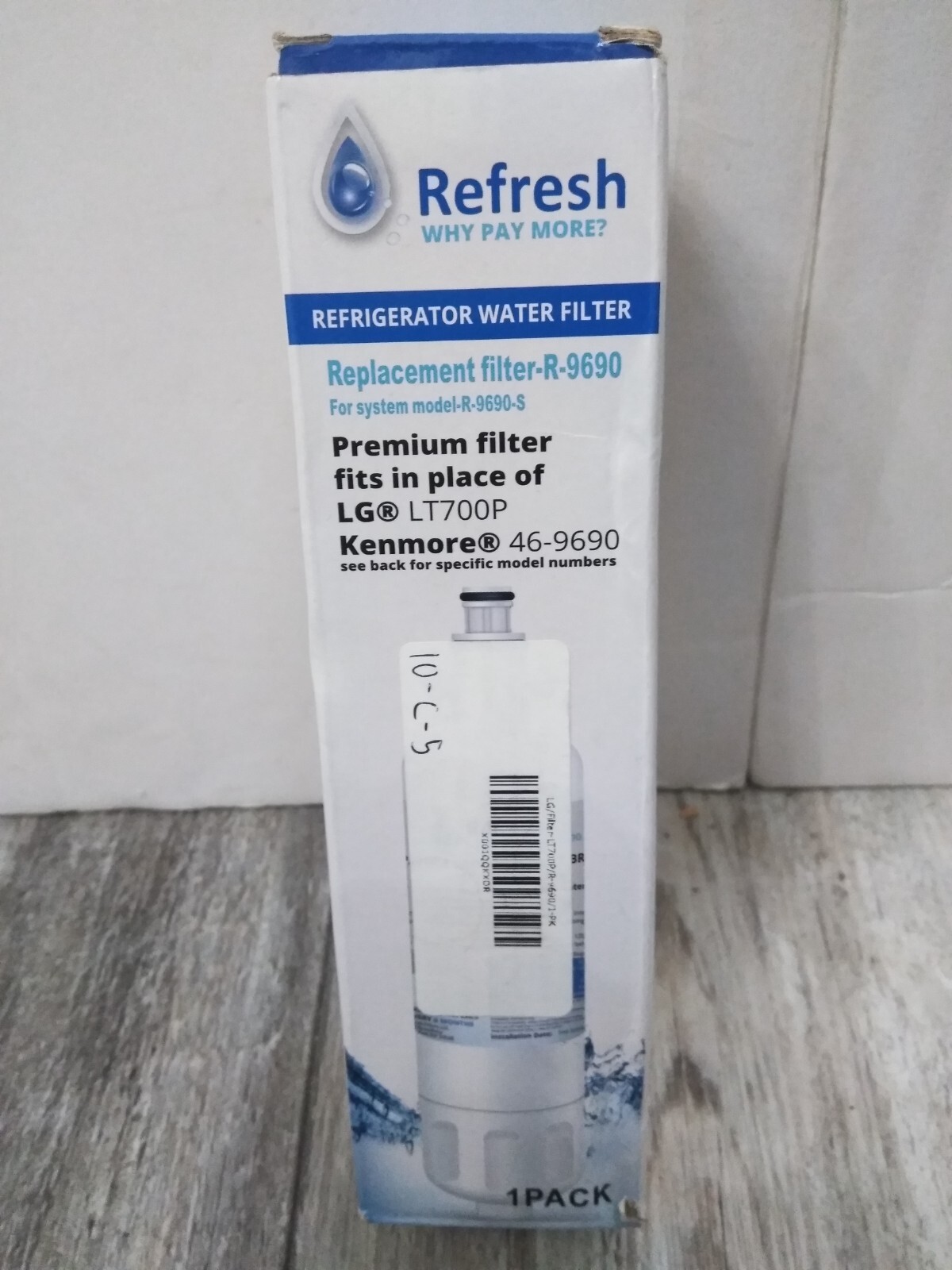 Refresh LG LT600P R-9990 Replacement Water Filter For LG & Kenmore Refrigerators