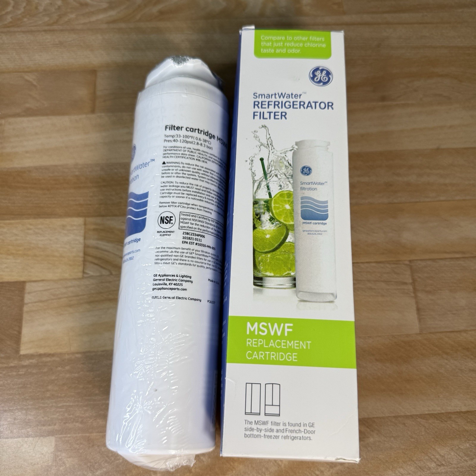 1 GE Genuine MSWF SmartWater Refrigerator Water Ice Filter Cartridge OEM SEALED